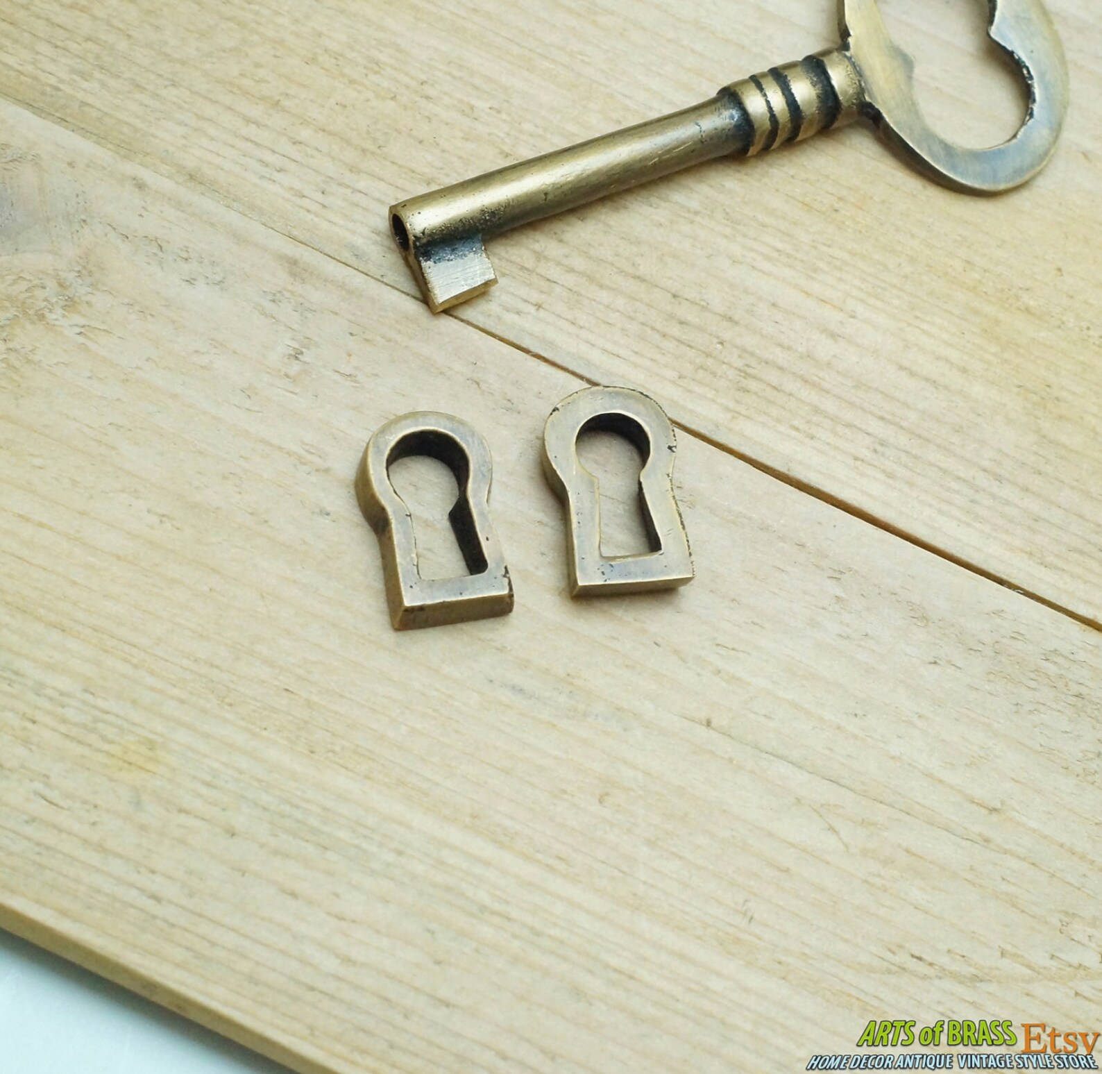 Set Vintage Skeleton KEY & LOCK With Escutcheon Key Hole Plate Etsy