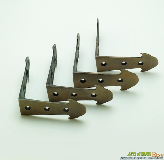 3.06" inches lot of 4 pcs Vintage Arrow Box Table Cabinet Trunk Corner Protector Solid Brass Corner Protector