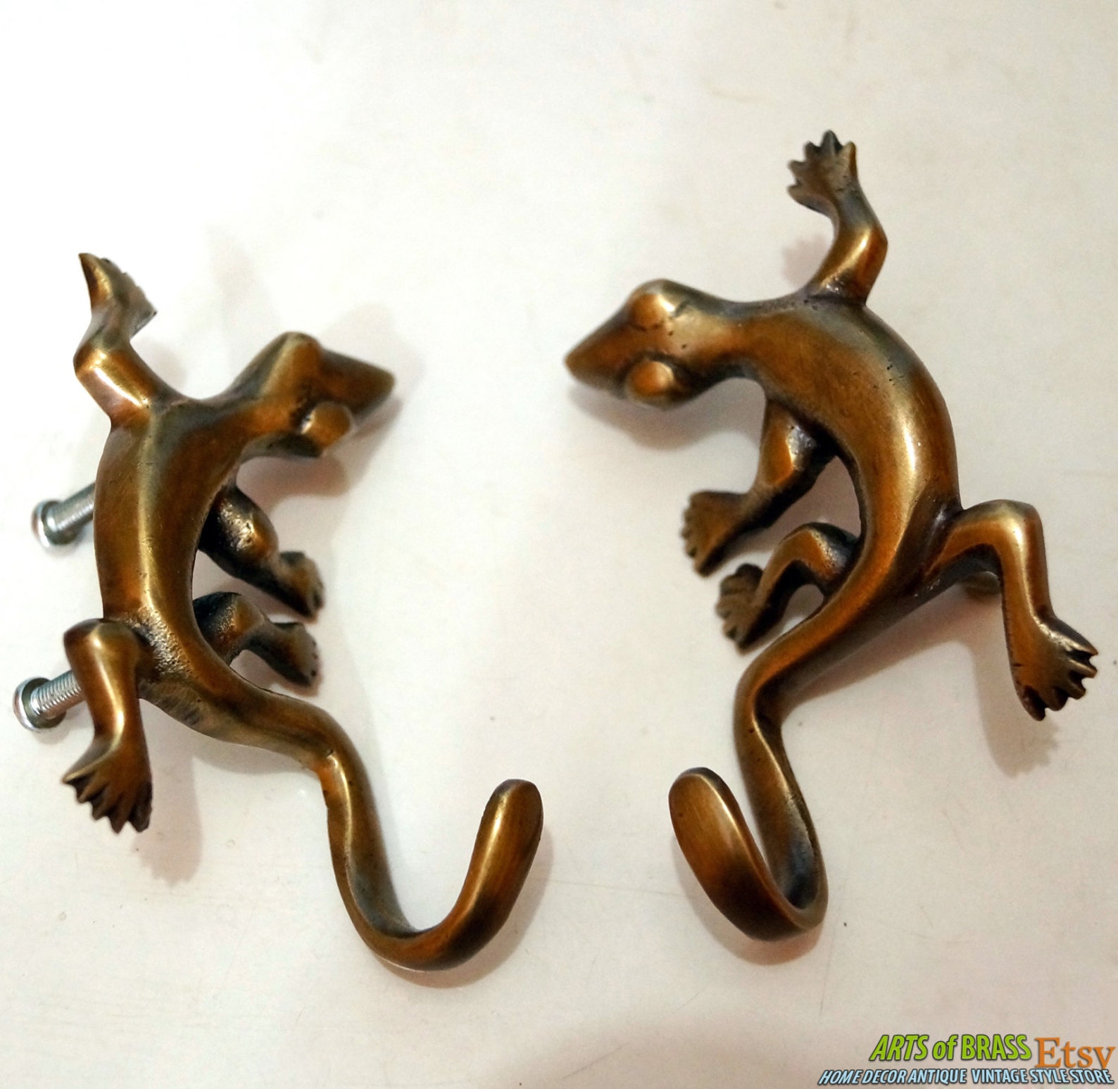 Pair / 2 Pcs Antique LIZARD GECKO STRONG Vintage Wall Coat Hat - Etsy