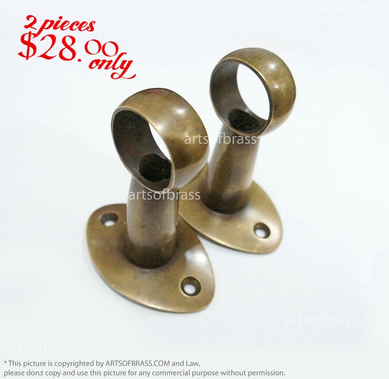 3 07 Inches Pair Vintage Retro Western Solid Brass 3 07 Inches Pair Vintage Retro Western Solid Brass Curtain Rods Antique Fi