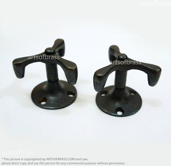 1.49" Inches 2 pcs Vintage Retro swivel Pivot Black Doff re-finishing handle Knob Solid Brass Cabinet Drawer Door KNOB Pulls K045