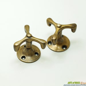 1.49" Inches 2 pcs Vintage Retro swivel Pivot handle Knob Solid Brass Antique Cabinet Drawer Door KNOB Pulls K045