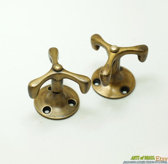 1.49" Inches 2 pcs Vintage Retro swivel Pivot handle Knob Solid Brass Antique Cabinet Drawer Door KNOB Pulls K045