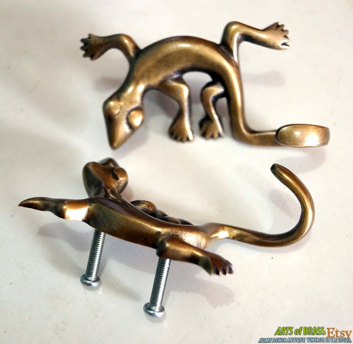 Pair / 2 Pcs Antique LIZARD GECKO STRONG Vintage Wall Coat Hat - Etsy