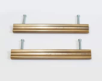 5.43" inches Lot of 2 pcs Vintage Retro Solid Bar Type Handle Solid Brass Cabinet Knob Pull Handle K025 138mm