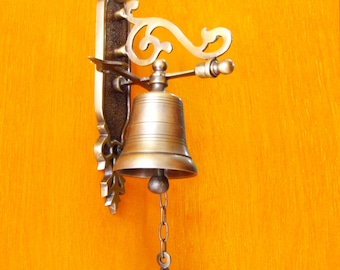 8.2&quot; inches Tall  Vintage Antique Solid Brass Gate Front Door Bell  Excellence knock door