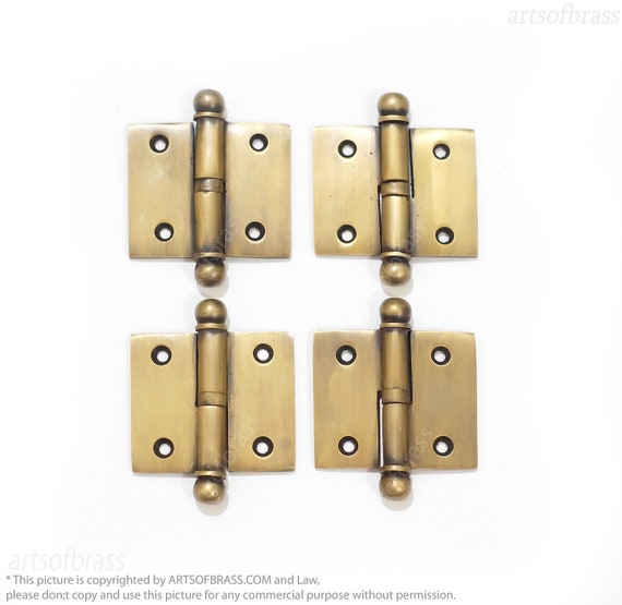 1.57" Inches Vintage Door Hinge with Ball Finials Hinge / Hinges Cabinet Door Solid Brass