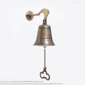 Solid Brass Vintage Fine Door Bell, Front Door Bell, Door Hanging Bell Old Fashion Door Knocker| Shop Door Bell