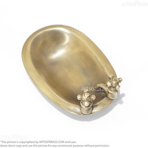 Vintage Solid Brass Bathroom Soap Dish | Brass Bathtub Soap Dispenser Bathroom Decor image 2