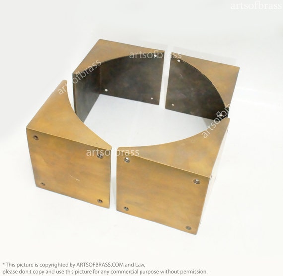 4.05" inches 4 pcs Big Vintage Western Table Cabinet Trunk Corner Protector Solid Brass Corner Protector