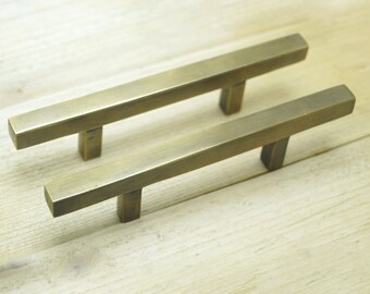 5.03" inches Lot of 2 pcs Vintage Retro Solid Bar Type Handle Solid Brass Cabinet Knob Pull Handle C094