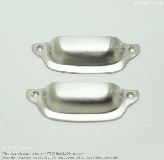 3.93" inches 2 pcs Chrome Finishing BIN Pull Handle Solid Brass Cabinet Drawer Handle Pulls L107