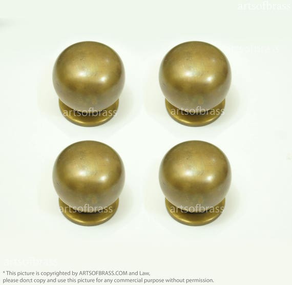 1.37" Diameter Big Vintage Retro Brass Round Cabinet Drawer Handle Knob Pulls N144B