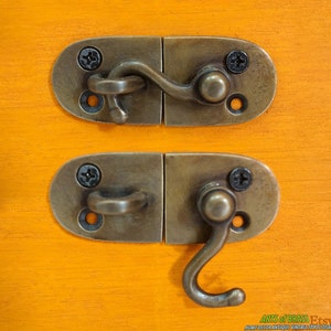Vintage Bronze Hook & Eye Door Latch