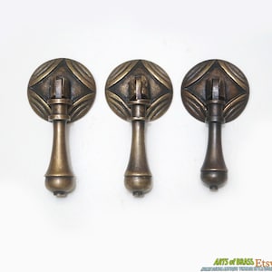 2,83" polegadas 3 peças redondo lágrima gota porrete antigo latão sólido maçaneta armário gaveta puxador e006
