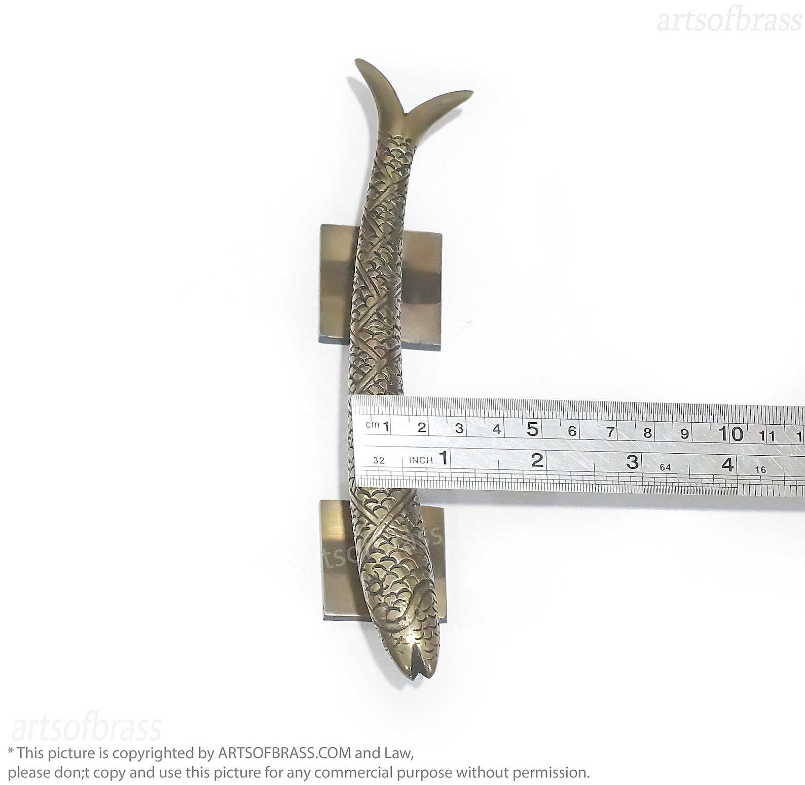 Vintage Solid Brass Fish Pulls Retro Brass Drawer Pulls, Cabinet ...