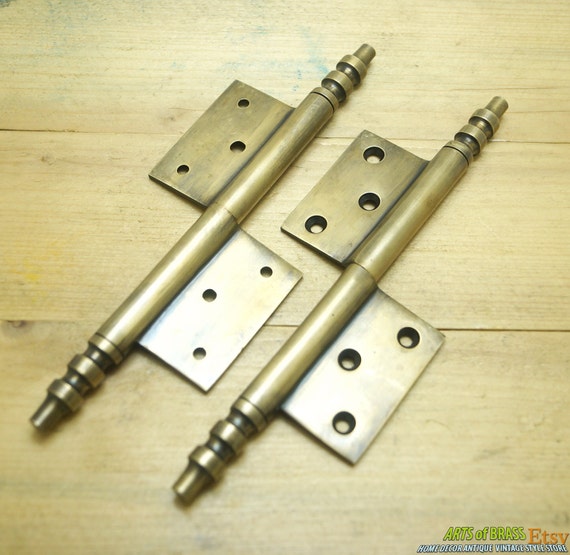 7.00" inches set of 2 pcs Vintage Art Deco Lift Off Hinges Hinge cast Solid Brass