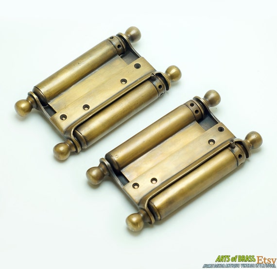 6.30" set of 2 pcs Vintage Double Action Adjustable Spring Hinge Cafe Saloon Door Swing Kitchen Gate Heavy Duty Hinge cast Solid Brass