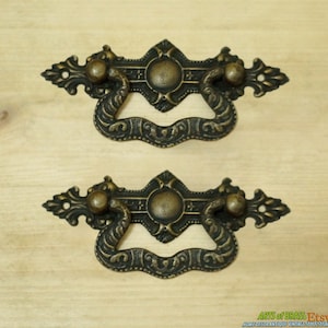 Lot of 2 pcs ANTIQUE Ancient Vintage Artistic Cabinet Drawer Handle Pull KNOB