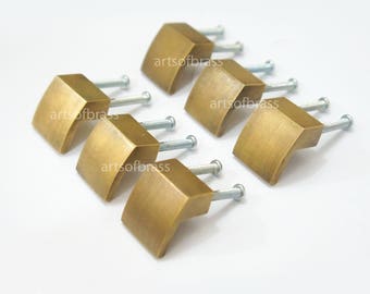 1.18" inches Vintage Solid Brass Retro Western Vertical Knob Pulls Antique Cabinet Drawer Handle Pull N259