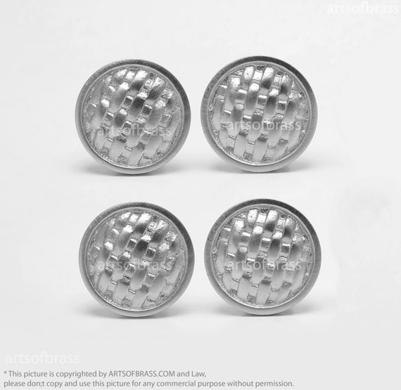 4 pcs CHROME Wicker Rope Straps Round Knobs Handle Solid Brass Drawer Pulls N186