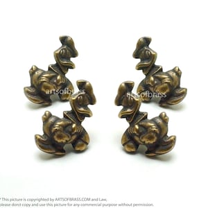 1.69&quot; Lot of 4 pcs Disney Donald Duck cartoon Figurine Solid Brass Antique Cabinet Drawer Handle Pulls N256