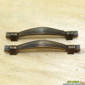 4.92&quot; inches Lot of 2 pcs Vintage Retro Combined a Rope Handle Solid Brass Cabinet Drawer Pull Handle C191