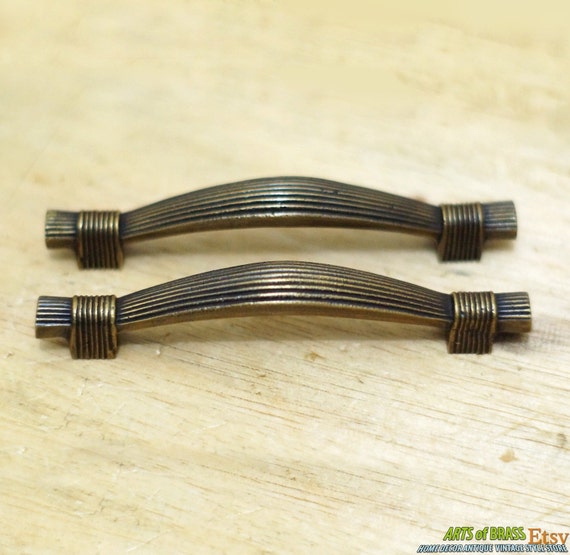 4.92" inches Lot of 2 pcs Vintage Retro Combined a Rope Handle Solid Brass Cabinet Drawer Pull Handle C191