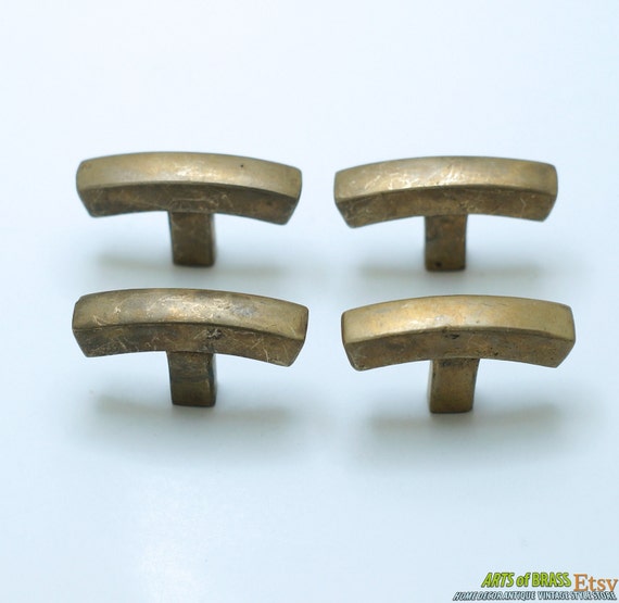 1.77" inches Lot of 4 pcs Vintage Retro Arched Bend Solid Bar Knobs Handle Solid Brass Cabinet Handle Pull Knobs K011