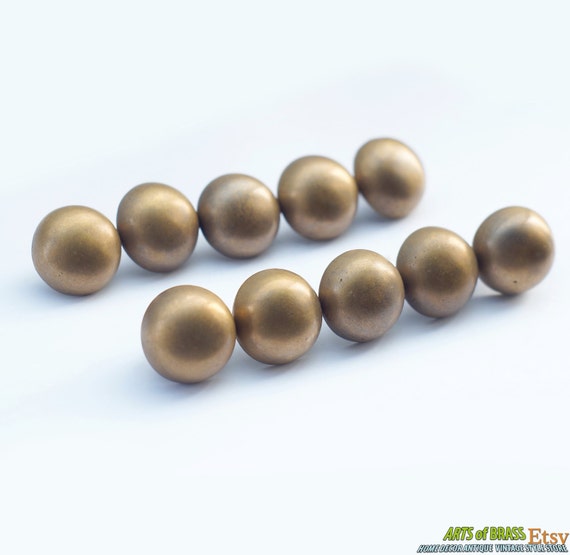 Lot of 10 pcs Vintage Retro Brass PEARL Round Nail / Spike / Thumbtack / Hob Decor AA005