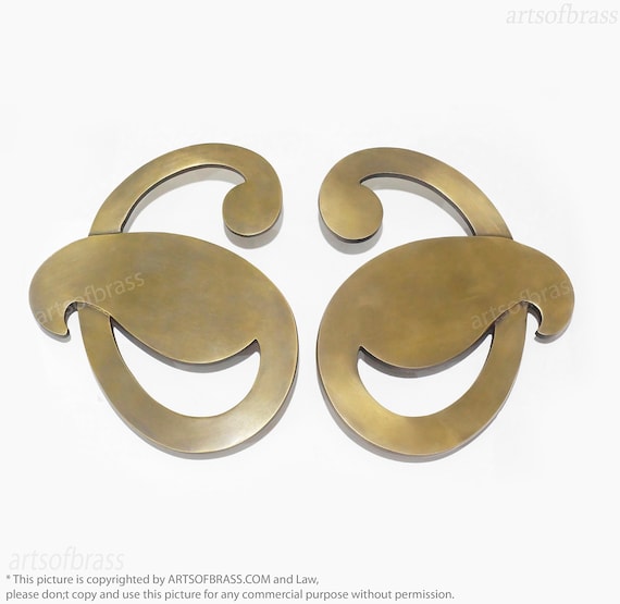 7.67" in Pair set Solid Brass Big Treble Clef Music Tone Drawer Pulls Handle, Cabinet Pull Handles, Dresser Knobs