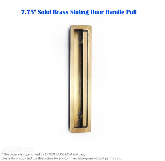 7.75″ Solid Brass Sliding Door Handle Pull – Heavy Vintage Style Barn Door Hardware