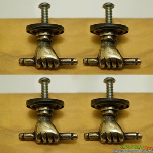 Lot of 4 pcs HAND STICK Pull Solid Brass Antique Vintage KNOB