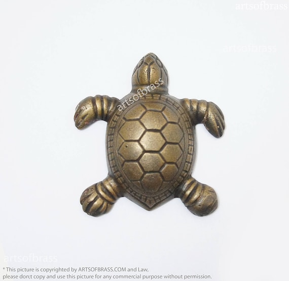 Vintage Turtle Solid Brass Bottle Opener Nautical Beach House Bar Decor.