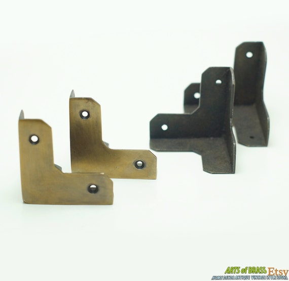 2.36" inches lot of 4 pcs Western Retro Table Box Cabinet Trunk Corner Protector Solid Brass Corner Protector T002