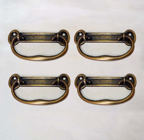 Lot of 4 pcs Vintage Brass Artistic Antique drawer Handle Door Pulls