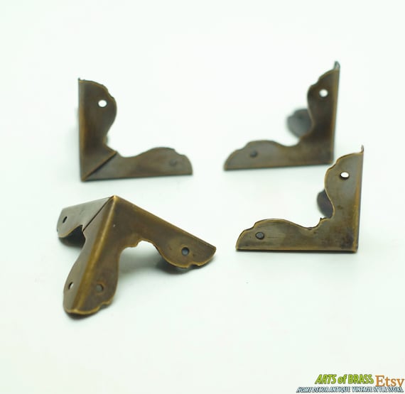 1.25" inches lot of 4 pcs Classic Western Table Cabinet Trunk Corner Protector Solid Brass Corner Protector T068