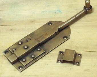 7.51 Set VINTAGE Gate Door Latch Slot Antique Solid Brass Door Safe Latch Lock w006