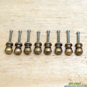 Lot of 8 pcs Vintage Retro Solid Brass Round Cabinet Solid Brass Drawer Handle Knob Pulls N001