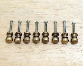Lot of 8 pcs Vintage Retro Solid Brass Round Cabinet Solid Brass Drawer Handle Knob Pulls N001