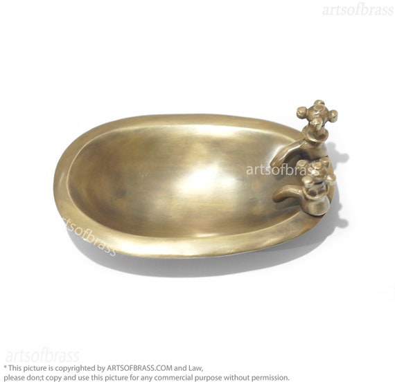 Vintage Solid Brass Bathroom Soap Dish | Brass Bathtub Soap Dispenser Bathroom Decor