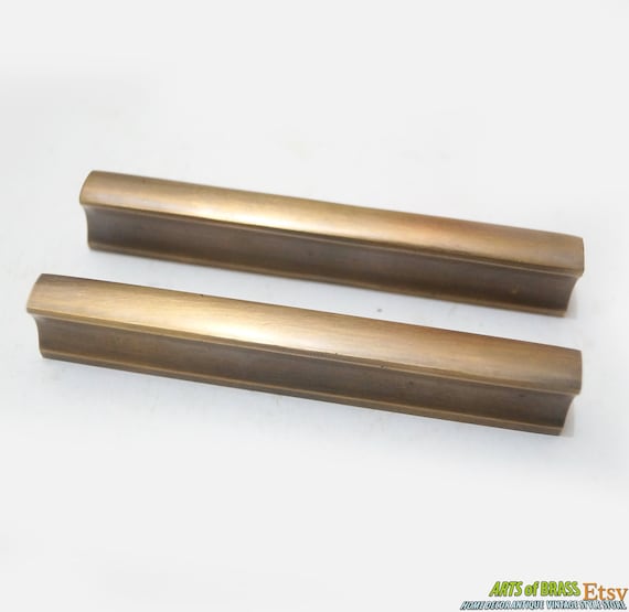 3.46" inches Lot of 2 pcs Vintage Retro Solid Bar Type Handle Solid Brass Cabinet Knob Pull Handle K025 88mm