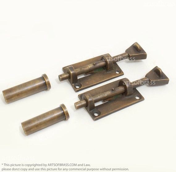 Vintage Traditional Drawer Door Latch Lock / Windows Latch Lock Solid Brass Closet Cabinet Antique Door Lock