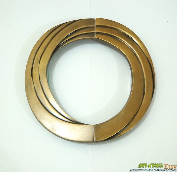 6.61" inches Big Vintage Solid Brass Retro Swirl Round Antique Cabinet Brass KNOB Drawer Ring Pulls C118