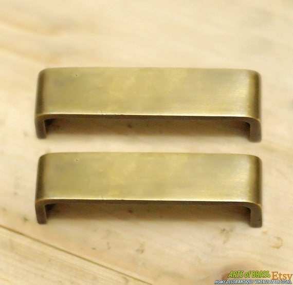 3.26" Lot of 2 pcs RETRO Vintage Bar Solid Brass CLOSETS Antique Cabinet Door Drawer Pull