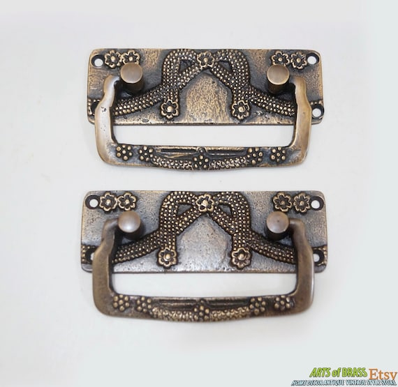 3.50" inches Lot of 2 pcs Vintage Victorian rectangular Cabinet Handle Pull Vintage Cabinet KNOB Handle A061