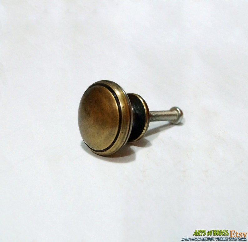 Lot of 4 pcs Vintage SIMPLE PLAIN Antique Solid Brass Handle Cabinet Drawer Handle Pulls