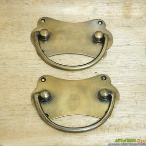 4.44&quot; inches 2 pcs Vintage Retro Country Artistic Traditional Handle Solid Brass Antique Cabinet Drawer Door Handle Pulls A083