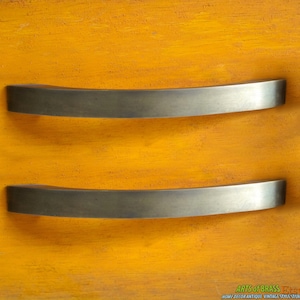 3.34&quot; inches of 2 pcs Vintage Retro Straight Plain Pull Knobs Solid Brass Antique Cabinet Drawer Handle Pull