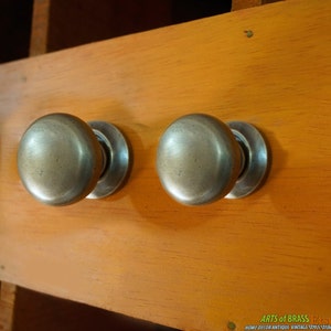 Lot of 2 pcs Vintage Retro Plated Knobs Solid Brass Antique Cabinet Drawer Handle Pull